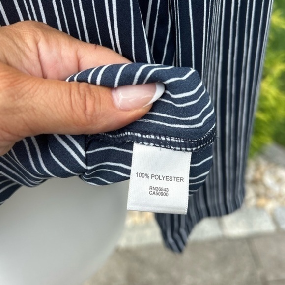 Van Heusen blue and white tunic style blouse top - Picture 6 of 10